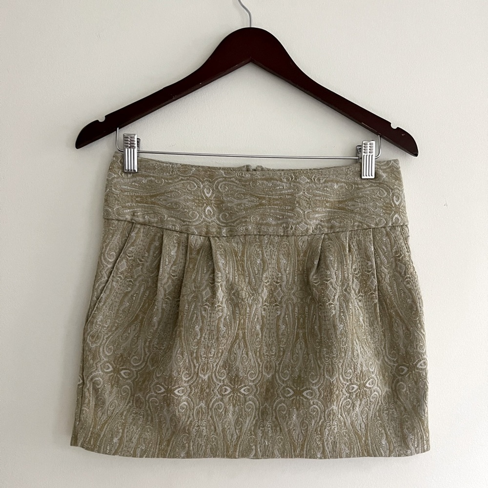 Flying Tomato Short Skirt - Green/Silver Winter Fabric - size 2-4- Retail $79